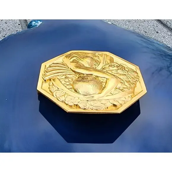 Pierre Turin Porteuse de Fleurs Gilded Bronze Art Deco Medallion Brooch